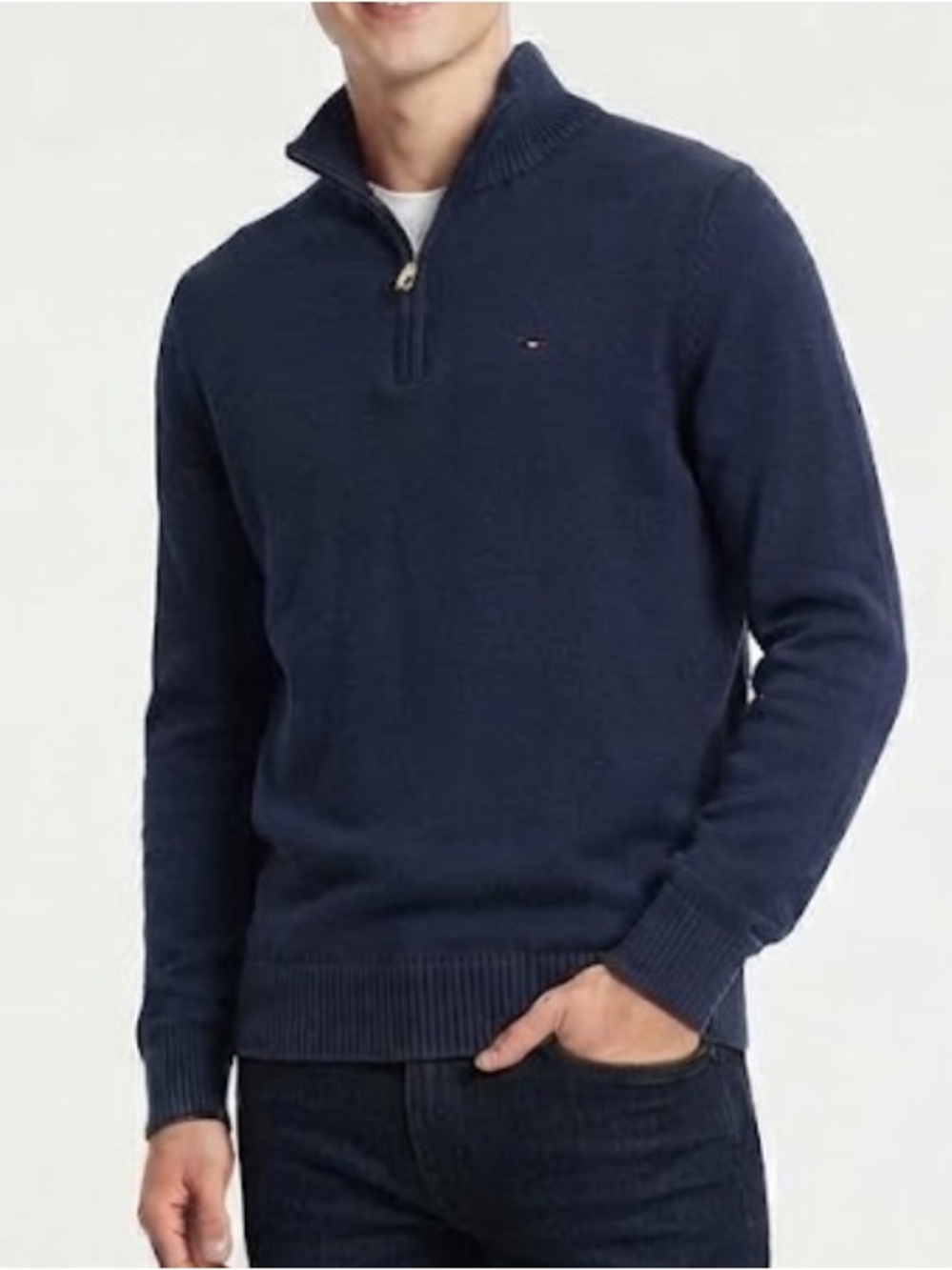 Tommy Hilfiger Navy Half-Zip Sweater Men’s Size Large
